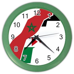 Western Sahara Flag Map Geography Color Wall Clock by Sapixe