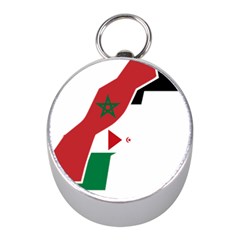 Western Sahara Flag Map Geography Mini Silver Compasses by Sapixe