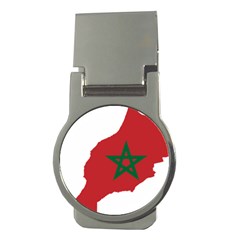 Morocco Flag Map Geography Outline Money Clips (round)  by Sapixe