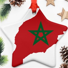 Morocco Flag Map Geography Outline Star Ornament (two Sides) by Sapixe