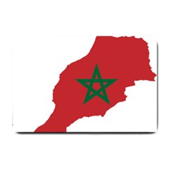 Morocco Flag Map Geography Outline Small Doormat  by Sapixe