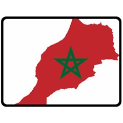 Morocco Flag Map Geography Outline Fleece Blanket (large)  by Sapixe