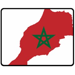 Morocco Flag Map Geography Outline Fleece Blanket (medium)  by Sapixe