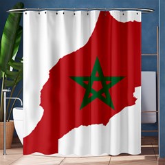 Morocco Flag Map Geography Outline Shower Curtain 60  X 72  (medium)  by Sapixe