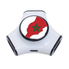 Morocco Flag Map Geography Outline 3-port Usb Hub by Sapixe