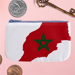 Morocco Flag Map Geography Outline Large Coin Purse by Sapixe