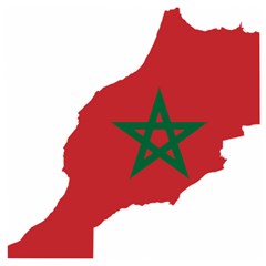 Morocco Flag Map Geography Outline Wooden Puzzle Square by Sapixe