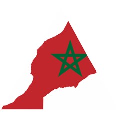 Morocco Flag Map Geography Outline Wooden Puzzle Triangle