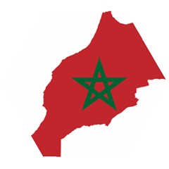 Morocco Flag Map Geography Outline Wooden Puzzle Hexagon