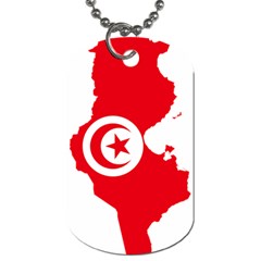 Tunisia Flag Map Geography Outline Dog Tag (one Side) by Sapixe