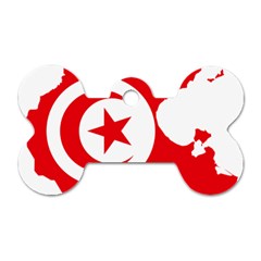 Tunisia Flag Map Geography Outline Dog Tag Bone (two Sides) by Sapixe