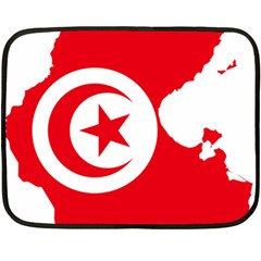 Tunisia Flag Map Geography Outline Fleece Blanket (mini) by Sapixe