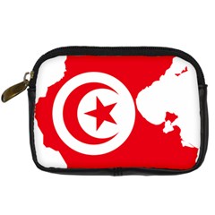 Tunisia Flag Map Geography Outline Digital Camera Leather Case by Sapixe