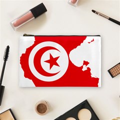 Tunisia Flag Map Geography Outline Cosmetic Bag (medium) by Sapixe