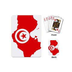 Tunisia Flag Map Geography Outline Playing Cards Single Design (mini) by Sapixe