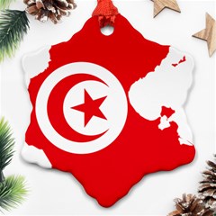 Tunisia Flag Map Geography Outline Snowflake Ornament (two Sides) by Sapixe