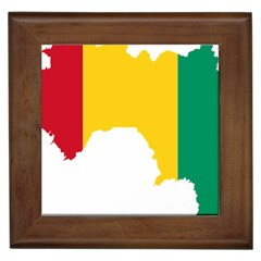 Guinea Flag Map Geography Outline Framed Tile by Sapixe