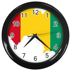 Guinea Flag Map Geography Outline Wall Clock (black) by Sapixe