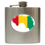 Guinea Flag Map Geography Outline Hip Flask (6 oz) Front