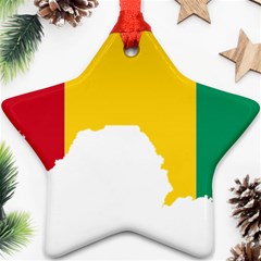 Guinea Flag Map Geography Outline Star Ornament (two Sides) by Sapixe