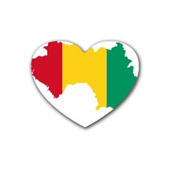 Guinea Flag Map Geography Outline Heart Coaster (4 Pack)  by Sapixe