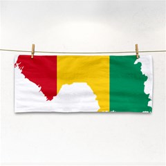 Guinea Flag Map Geography Outline Hand Towel by Sapixe