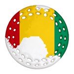 Guinea Flag Map Geography Outline Round Filigree Ornament (Two Sides) Front