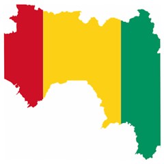 Guinea Flag Map Geography Outline Wooden Puzzle Square