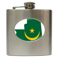 Mauritania Flag Map Geography Hip Flask (6 Oz) by Sapixe