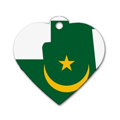 Mauritania Flag Map Geography Dog Tag Heart (two Sides) by Sapixe