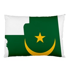 Mauritania Flag Map Geography Pillow Case by Sapixe