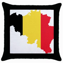 Belgium Country Europe Flag Throw Pillow Case (black) by Sapixe