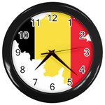 Belgium Country Europe Flag Wall Clock (Black) Front