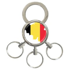 Belgium Country Europe Flag 3-ring Key Chain by Sapixe