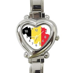 Belgium Country Europe Flag Heart Italian Charm Watch by Sapixe