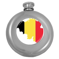 Belgium Country Europe Flag Round Hip Flask (5 Oz) by Sapixe