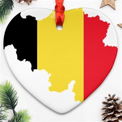 Belgium Country Europe Flag Heart Ornament (two Sides) by Sapixe