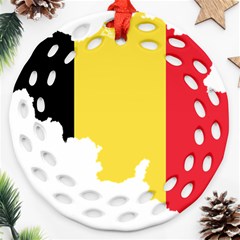 Belgium Country Europe Flag Round Filigree Ornament (two Sides) by Sapixe