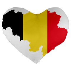 Belgium Country Europe Flag Large 19  Premium Heart Shape Cushions by Sapixe