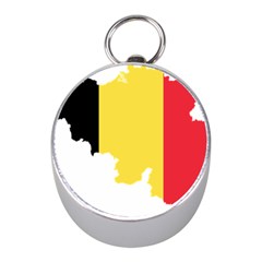 Belgium Country Europe Flag Mini Silver Compasses by Sapixe