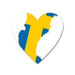 Sweden Country Europe Flag Borders Heart Magnet by Sapixe