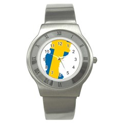 Sweden Country Europe Flag Borders Stainless Steel Watch by Sapixe