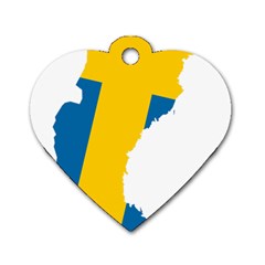 Sweden Country Europe Flag Borders Dog Tag Heart (one Side) by Sapixe