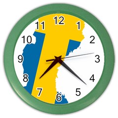 Sweden Country Europe Flag Borders Color Wall Clock by Sapixe