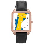 Sweden Country Europe Flag Borders Rose Gold Leather Watch  Front