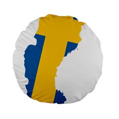 Sweden Country Europe Flag Borders Standard 15  Premium Flano Round Cushions by Sapixe