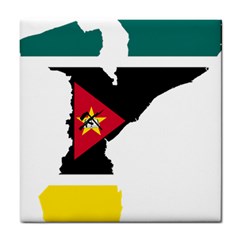 Mozambique Flag Map Geography Tile Coaster by Sapixe