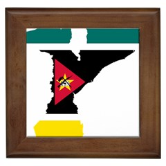 Mozambique Flag Map Geography Framed Tile by Sapixe