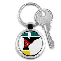 Mozambique Flag Map Geography Key Chain (round) by Sapixe