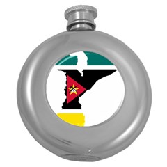 Mozambique Flag Map Geography Round Hip Flask (5 Oz) by Sapixe